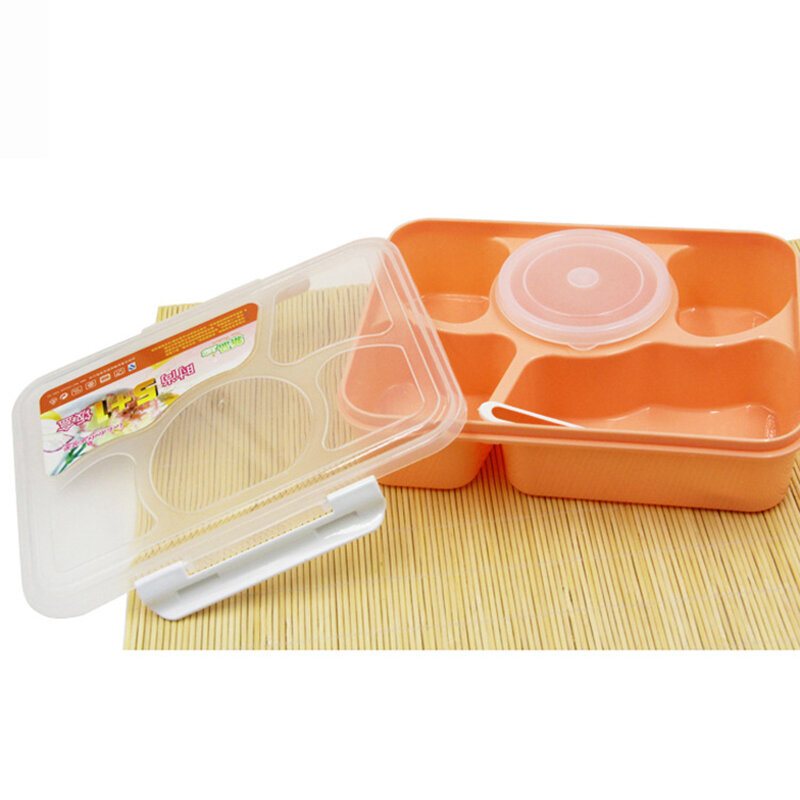 5-zellen 1000ml Box Trwały Rodzaj Lunchbox Izolowany Pojemnik Na Żywność Plastikowe Pudełko Na Lunch