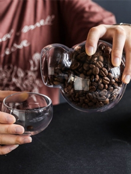 Bałwan Ziarna Kawy Zapieczętowany Słoik Kuchnia Gospodarstwa Domowego Szklana Butelka Do Przechowywania Żywności Herbaty Do