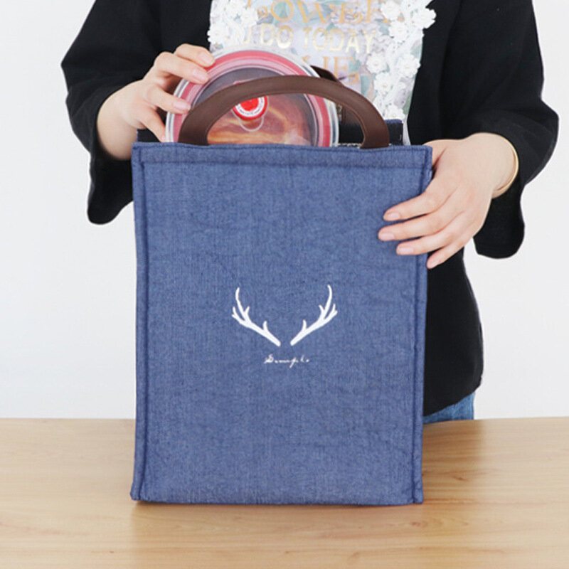 Denim Lunch Tote Bag Wodoodporny Olejoodporny Izolowany Pojemnik Do Przechowywania Torebek