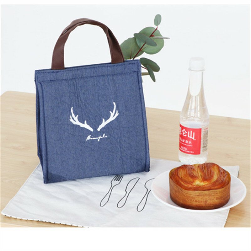 Denim Lunch Tote Bag Wodoodporny Olejoodporny Izolowany Pojemnik Do Przechowywania Torebek