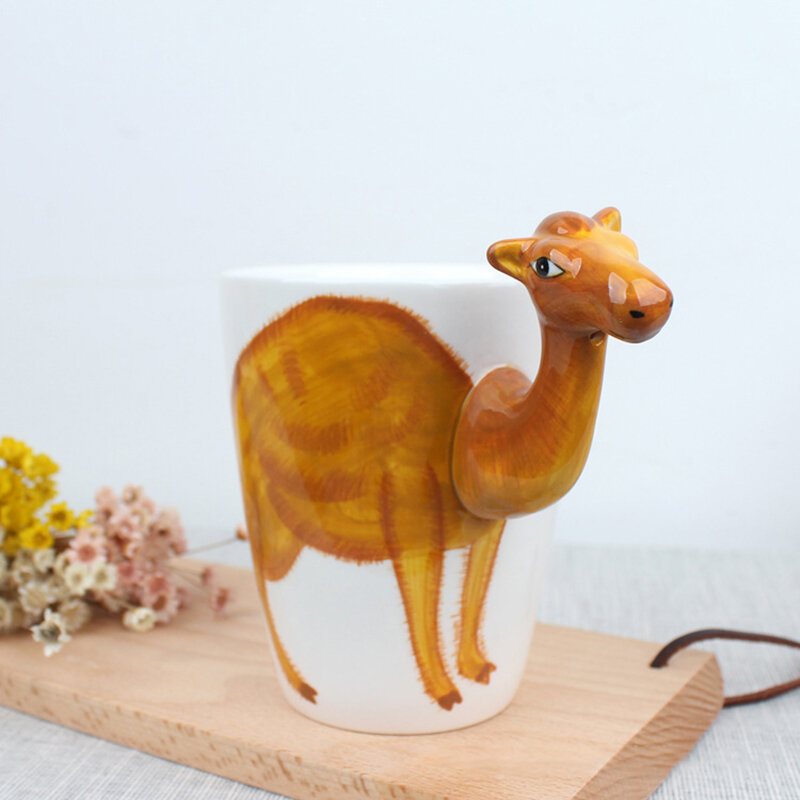 Kubek Ceramiczny 3d Cartoon Animals Design Trwała Filiżanka Kawy