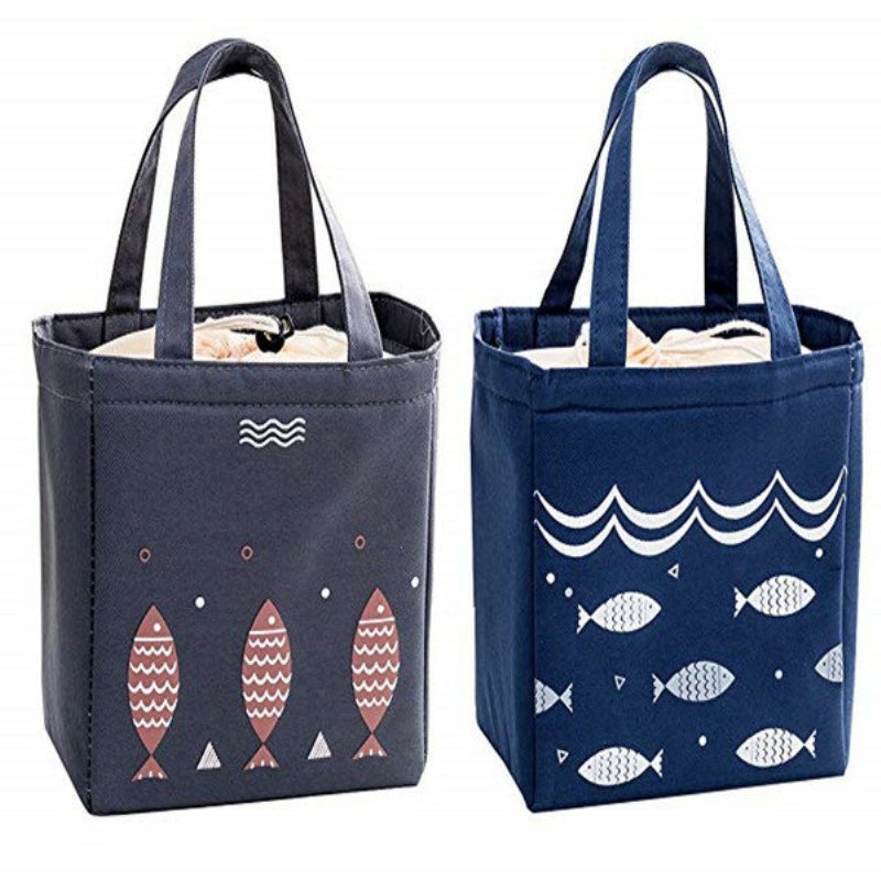 Sznurek Lunch Tote Bag Piknik Cooler Izolowana Torebka Pojemnik Do Przechowywania Żywności