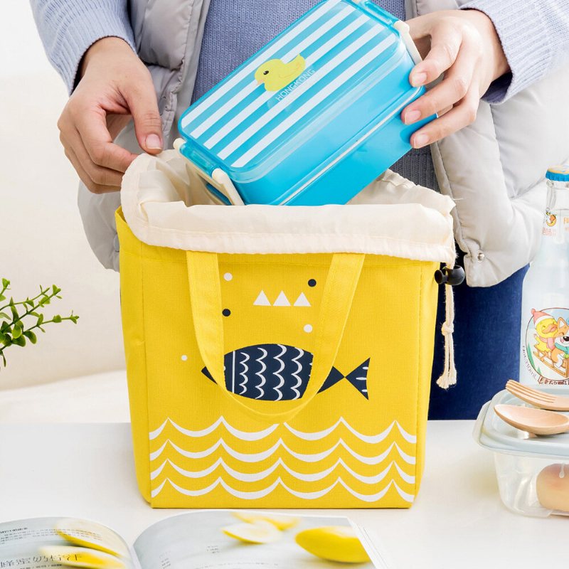 Sznurek Lunch Tote Bag Piknik Cooler Izolowana Torebka Pojemnik Do Przechowywania Żywności