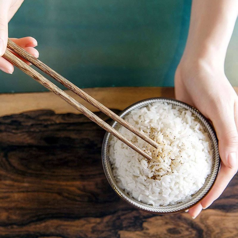 Yiwuyishi 10 Par / Zestaw Pałeczki Zastawa Stołowa Do Kuchni Naturalne Drewno Wielokrotnego Użytku Sushi Food Stick