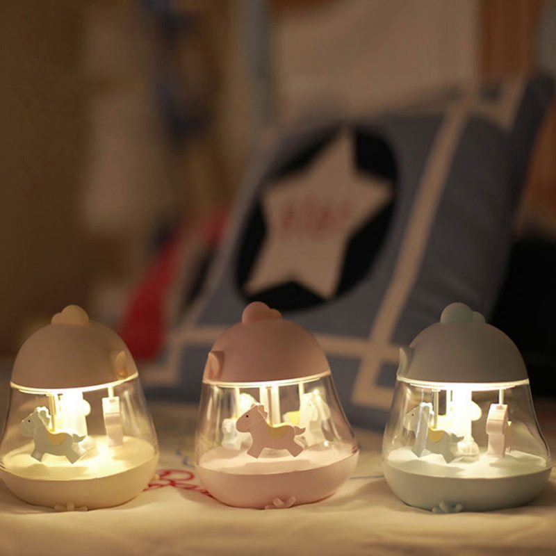 Dziecięca Namacalna Lampa Lampka Nocna Usb Carousel Music Light Z Fantasy Chicken Design