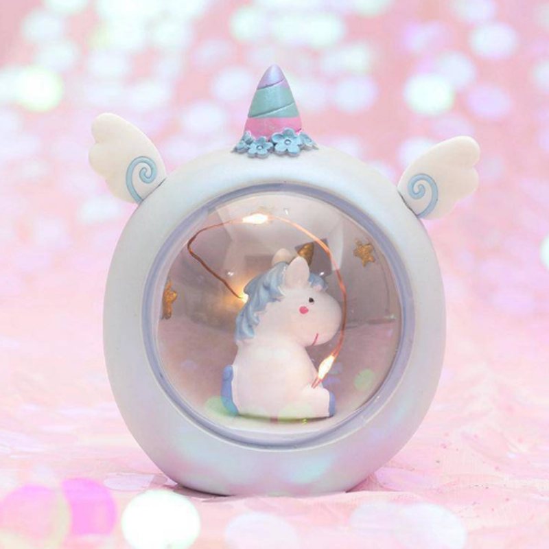 Wróżka Jednorożec Snow Globe Lampka Nocna Dla Dzieci Dziewczyny Wnuczki Prezent Urodzinowy Dość Kreatywny Led Kryształowa Kula