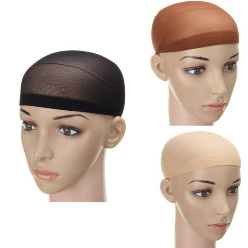 2 Sztuk Mężczyźni Kobiety Elastyczne Pończochy Wig Wig Cap Snood Nylon Stretch Mesh Hat