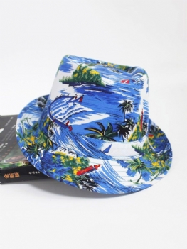 Beach Pattern Cloth Bucket Hat Męska Nadmorska Czapka Przeciwsłoneczna Na Co Dzień