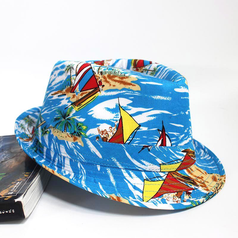 Beach Pattern Cloth Bucket Hat Męska Nadmorska Czapka Przeciwsłoneczna Na Co Dzień