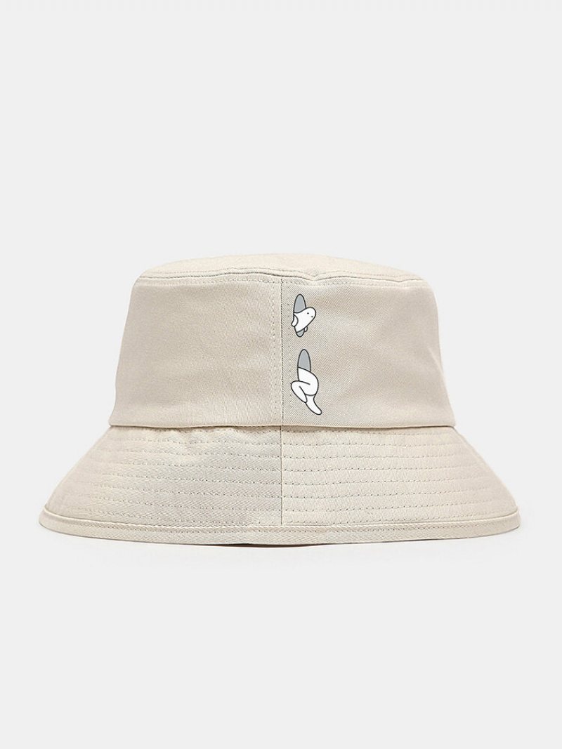 Collrown Unisex Bawełniana Tkanina Zabawny Wzór Kreskówki Casual Ourdoor Parasolka Składane Kaszkiety Kapelusze Typu Bucket