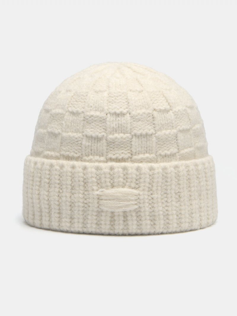 Czapka Beanie Z Dzianiny Unisex W Jednolitym Kolorze Na Wszystkie Mecze