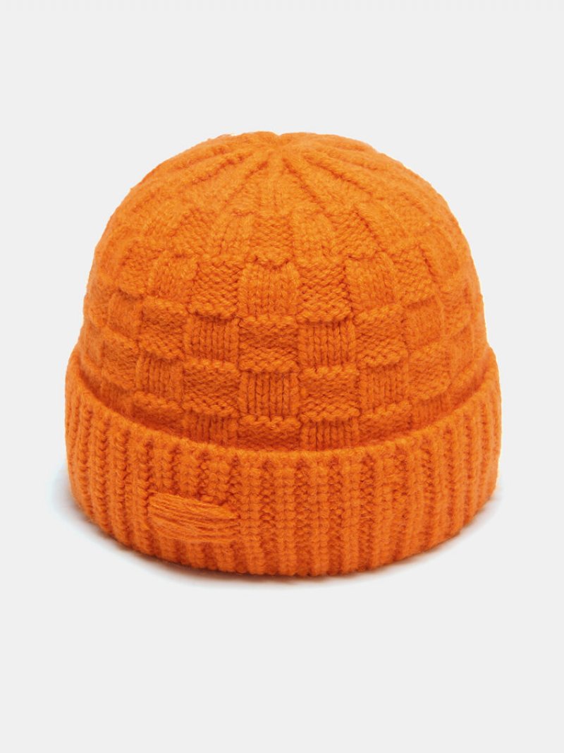 Czapka Beanie Z Dzianiny Unisex W Jednolitym Kolorze Na Wszystkie Mecze