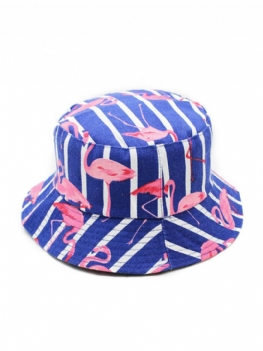 Czapka Z Daszkiem W Paski Flamingo Summer Outdoor Sunscreen Visor Fisherman Bucket Hat