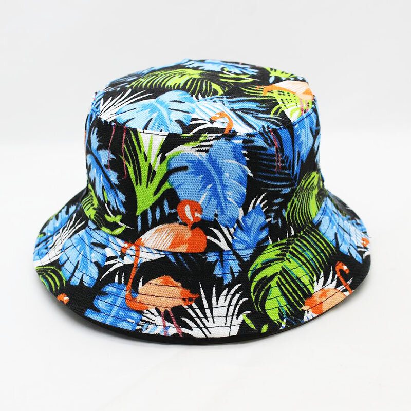 Czapka Z Daszkiem W Paski Flamingo Summer Outdoor Sunscreen Visor Fisherman Bucket Hat