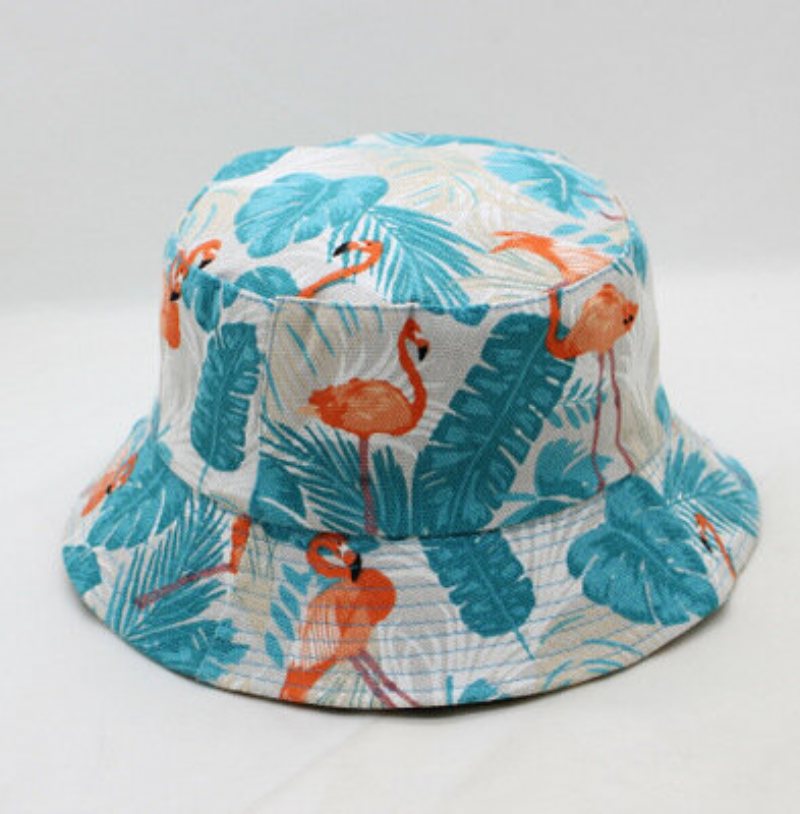 Czapka Z Daszkiem W Paski Flamingo Summer Outdoor Sunscreen Visor Fisherman Bucket Hat