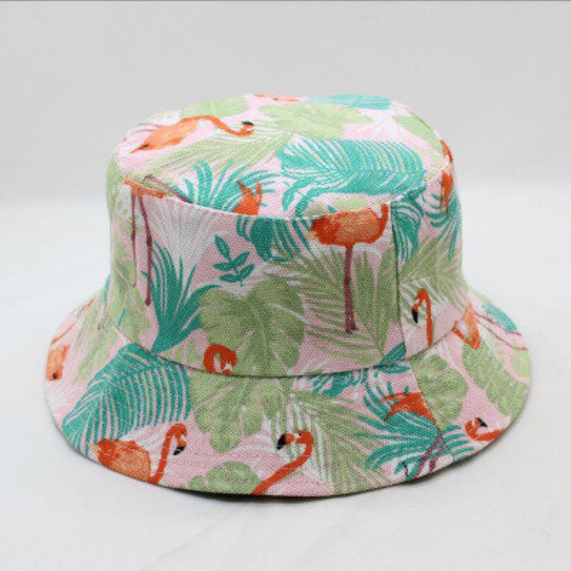 Czapka Z Daszkiem W Paski Flamingo Summer Outdoor Sunscreen Visor Fisherman Bucket Hat