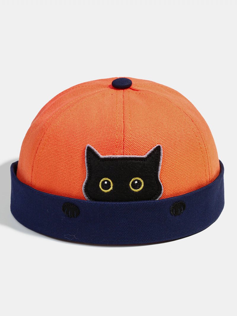 Damska I Męska Czapka Właściciela Street Cat Pattern Melon Cap Innocent Standard Sailor Skull Caps Brimless Hats