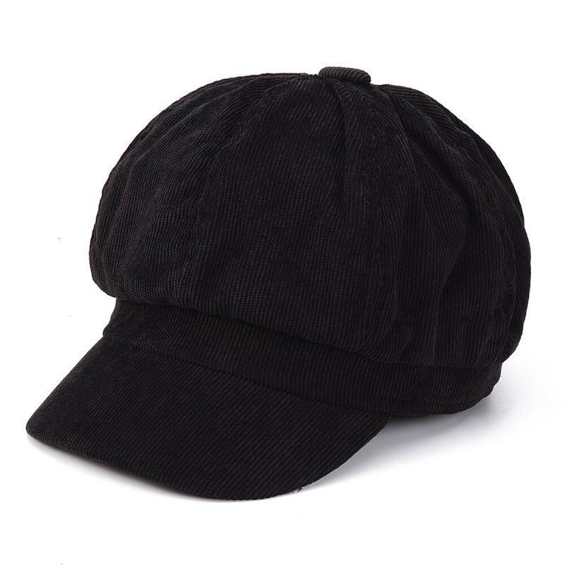 Damska Sztruksowa Ośmiokątna Czapka Beret Outdoor Travel Fashion Casual Wild Painter Cap