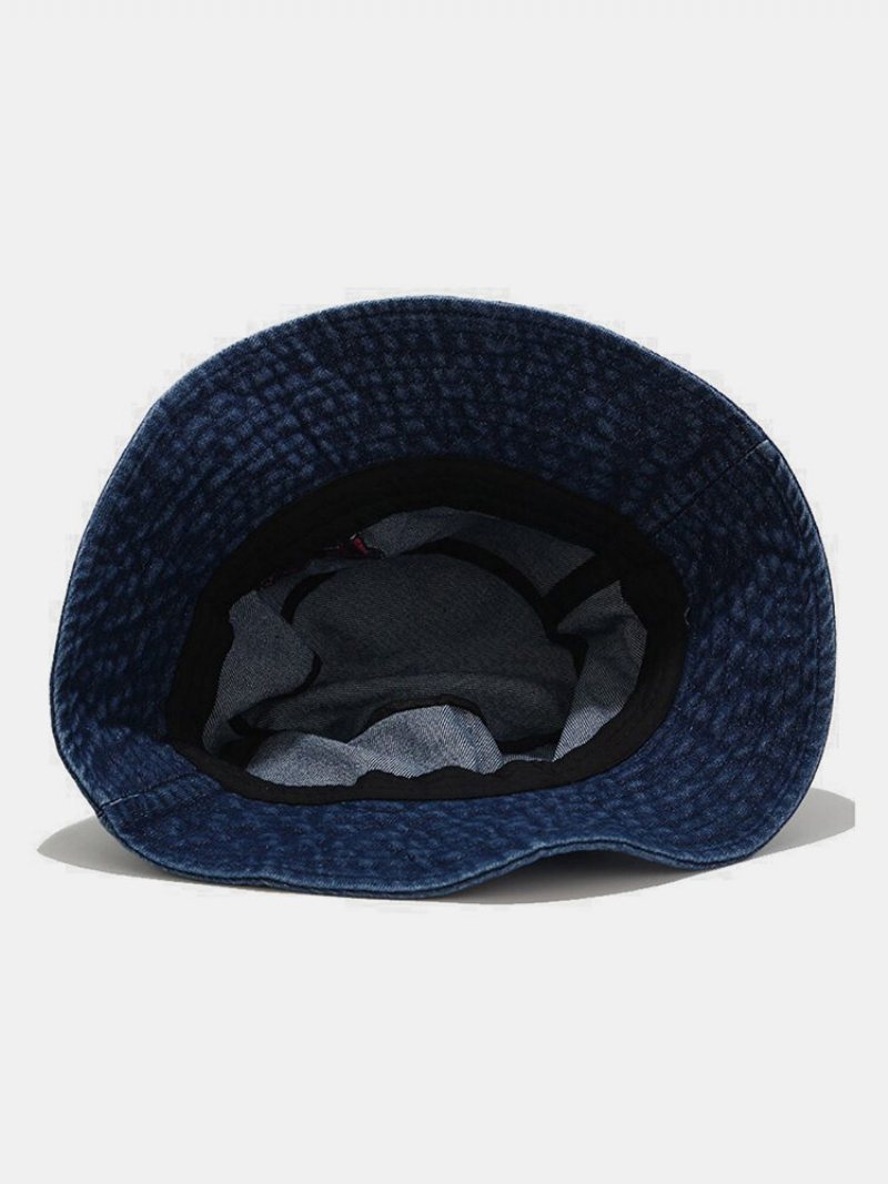 Damski I Męski Haftowany Wzór Motyla Denim Outdoor Casual Kapelusz Typu Bucket