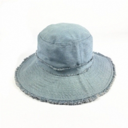 Kobiety Cotton Burr Ochrona Przeciwsłoneczna Składany Kapelusz Typu Bucket Outdoor Casual Travel Beach Sea Hat