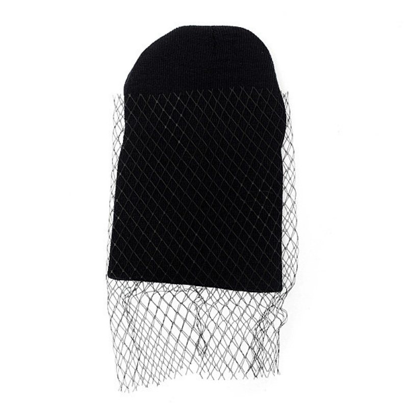 Kobiety Dziewczęta Retro Dress Hat Mesh Net Welon Knitting Czapki Beanie