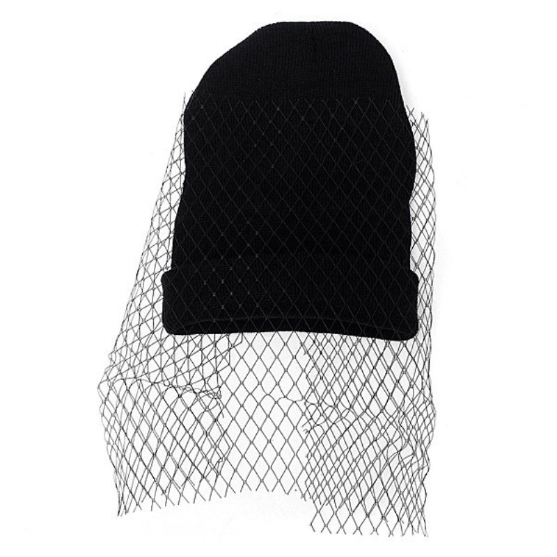 Kobiety Dziewczęta Retro Dress Hat Mesh Net Welon Knitting Czapki Beanie