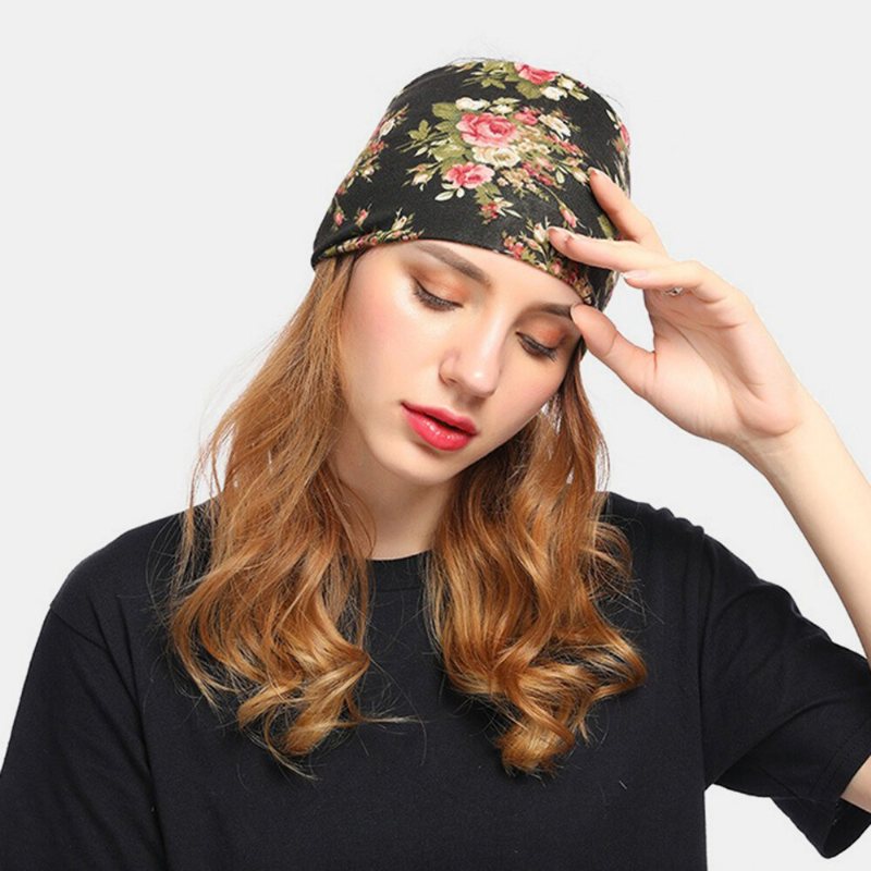 Kobiety Floral Cancer Chemo Hat Beanie Scarf Turban Head Wrap Cap