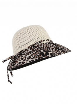 Kobiety Lato Oddychający Vogue Leopard Ochrona Przeciwsłoneczna Kapelusz Typu Bucket Outdoor Casual Travel Beach Sea Hat