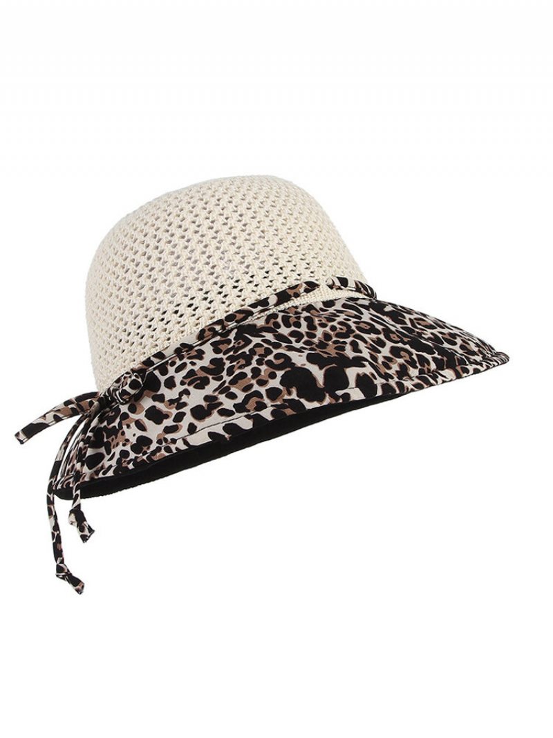 Kobiety Lato Oddychający Vogue Leopard Ochrona Przeciwsłoneczna Kapelusz Typu Bucket Outdoor Casual Travel Beach Sea Hat