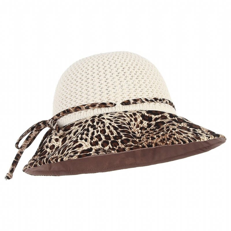 Kobiety Lato Oddychający Vogue Leopard Ochrona Przeciwsłoneczna Kapelusz Typu Bucket Outdoor Casual Travel Beach Sea Hat