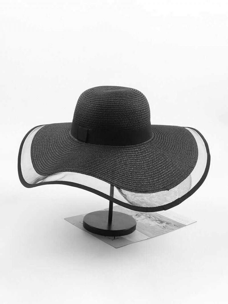 Kobiety Mesh Vogue Sunscreen Bucket Słomkowy Kapelusz Outdoor Casual Travel Beach Sea Hat