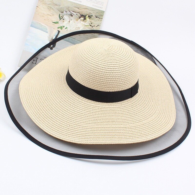 Kobiety Mesh Vogue Sunscreen Bucket Słomkowy Kapelusz Outdoor Casual Travel Beach Sea Hat