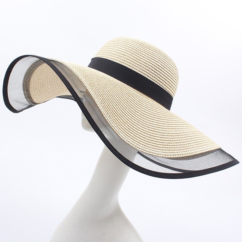 Kobiety Mesh Vogue Sunscreen Bucket Słomkowy Kapelusz Outdoor Casual Travel Beach Sea Hat