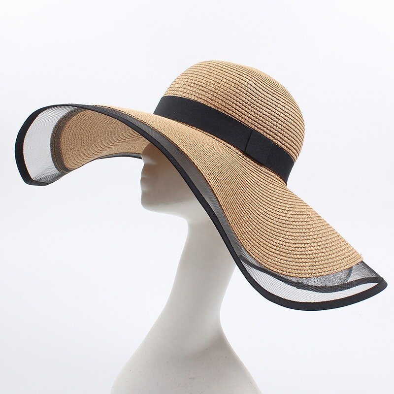 Kobiety Mesh Vogue Sunscreen Bucket Słomkowy Kapelusz Outdoor Casual Travel Beach Sea Hat