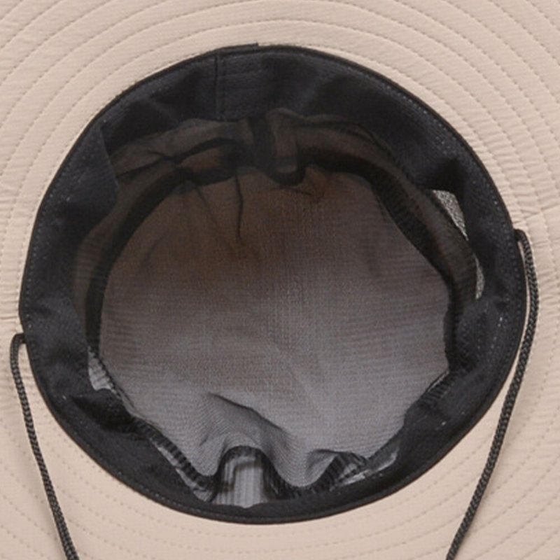 Męski Kapelusz Typu Bucket Outdoor Fishing Hat Wspinaczka Mesh Oddychająca Czapka Przeciwsłoneczna Ponadgabarytowe Rondo Ze Sznurkiem