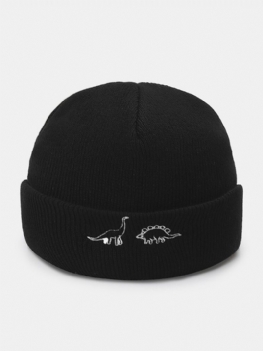 Unisex Akrylowa Dzianina Dinozaur Wzór Haftu Cały Mecz Ciepła Czapka Beanie Bez Brimless