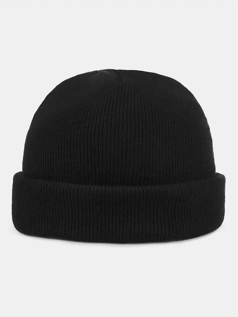 Unisex Akrylowa Dzianina Tak Gesture Wzór Haftu Proste Ciepło Brimless Czapka Beanie