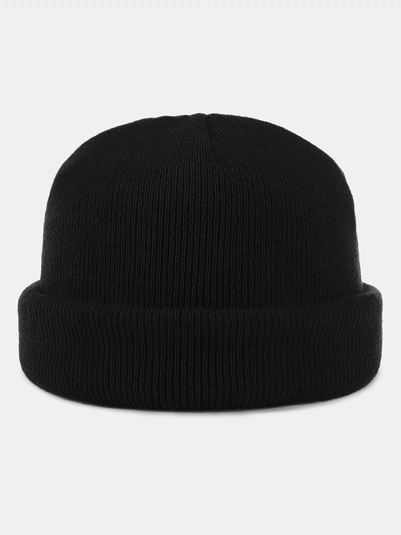 Unisex Akrylowa Dzianina Tańcząca Czaszka Wzór Haftu Moda Ciepło Brimless Czapka Beanie