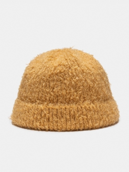 Unisex Alpaca Dzianinowa Jednolita Kolorowa Ciepła Czapka Beanie Bez Rękawów Na Zewnątrz