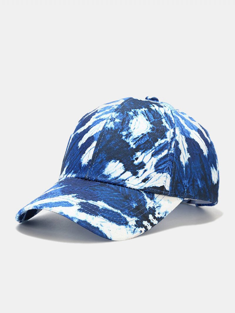 Unisex Bawełniane Stitched Kolorowe Tie-dye Miękkie Górne Regulowane Dorywczo Czapki Z Daszkiem Z