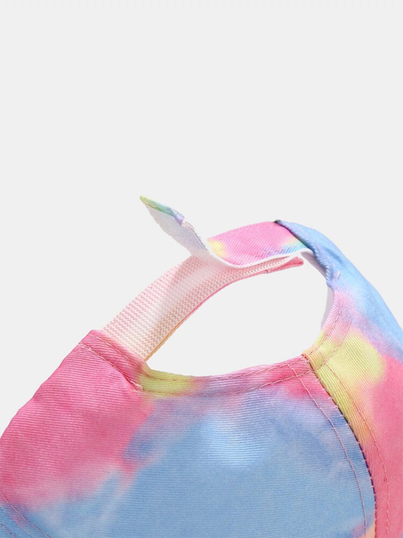 Unisex Bawełniane Stitched Kolorowe Tie-dye Miękkie Górne Regulowane Dorywczo Czapki Z Daszkiem Z