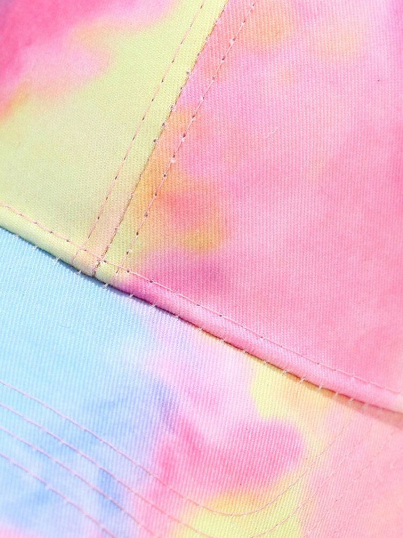 Unisex Bawełniane Stitched Kolorowe Tie-dye Miękkie Górne Regulowane Dorywczo Czapki Z Daszkiem Z