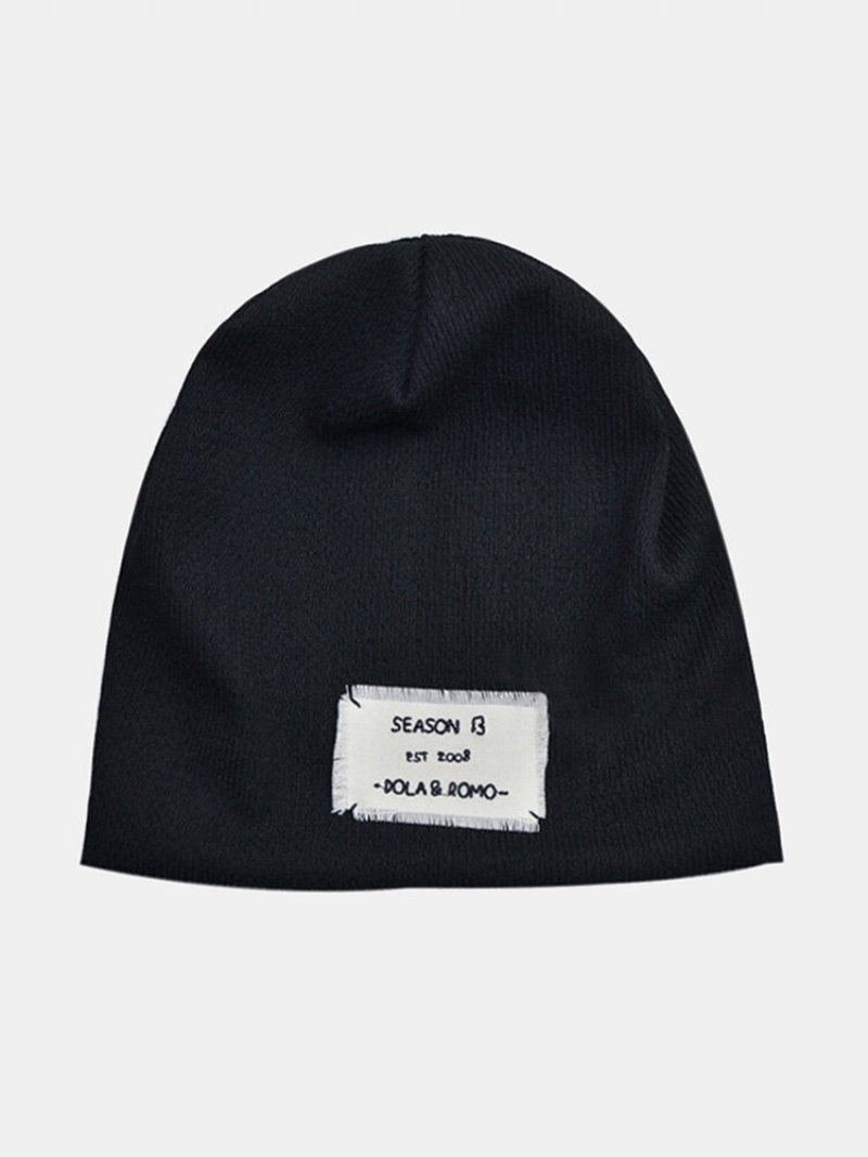 Unisex Bawełniany Jednolity Kolor Haftowany List Naszywka Dwuwarstwowa Oddychająca Modna Czapka Beanie Bez Brimless