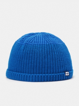 Unisex Dacron Dzianina Jednolity Kolor List Tkanina Etykieta Moda Ciepła Czapka Beanie