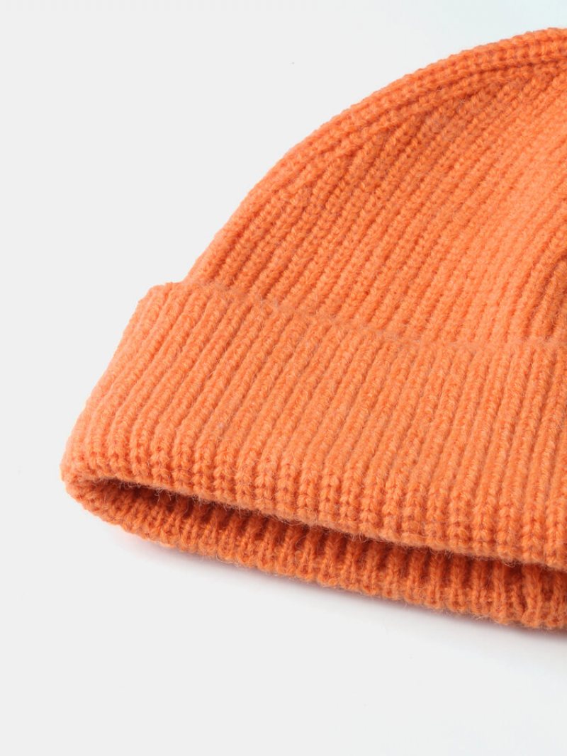 Unisex Dzianinowa Czapka Typu Beanie W Jednolitym Kolorze Z Haftem W Literę C Na Wszystkie Mecze