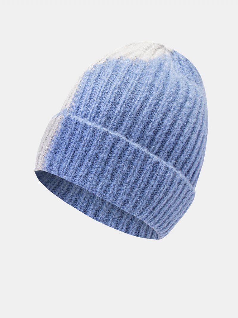 Unisex Dzianinowa Dopasowana Kolorystycznie Nieregularna Patchworkowa Ciepła Czapka Beanie Na Wszystkie Mecze