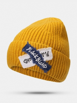 Unisex Dzianinowa Jednokolorowa Listowa Surowa Krawędź Kołnierz Ciepła Czapka Beanie Na Wszystkie Mecze