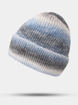 Unisex Moherowa Dzianinowa Czapka Typu Beanie Ombre Z Kołnierzem Chroniąca Przed Zimnem