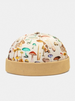 Unisex Mushroom Overlay Pattern Moda Osobowość Bezrękawnik Czapka Landlord Z Czaszką