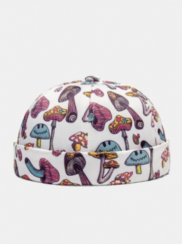 Unisex Mushroom Overlay Pattern Moda Osobowość Bezrękawnik Czapka Landlord Z Czaszką